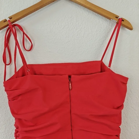 Cinq A Sept Zoey Spaghetti Strap Square Neck Ruffle Red Blouse Size XS - Picture 11 of 15